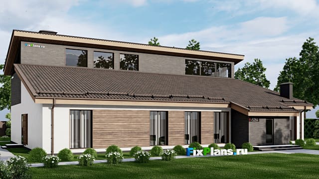 Одноэтажный дом с мансардой  F-5264